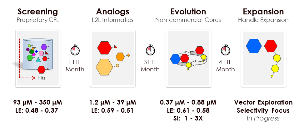 *Top 5 active compounds per stage.